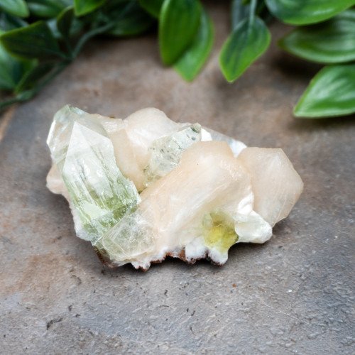 Green Apophyllite with Stilbite and Scolocite #5