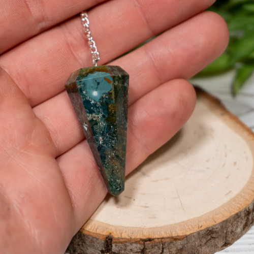 moss agate pendulum