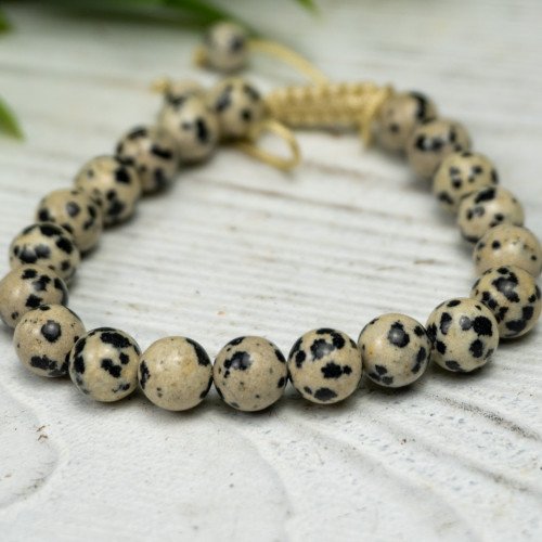 Adjustable Dalmatian Jasper Bracelet 8mm