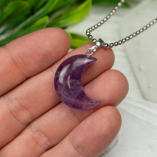 Amethyst Crescent Moon Necklace Random