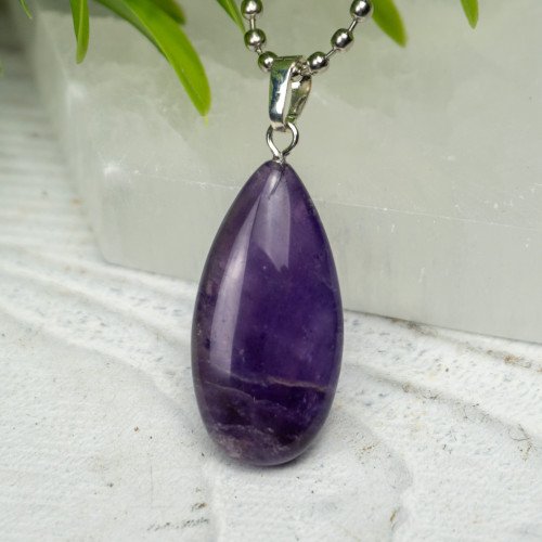Amethyst Tear Drop Necklace Random