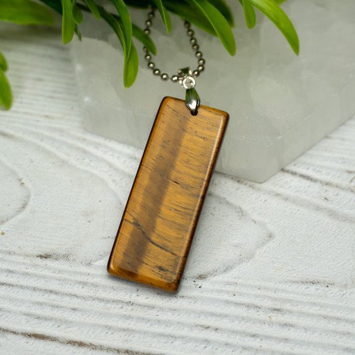 Tiger Eye Rectangle Necklace Random