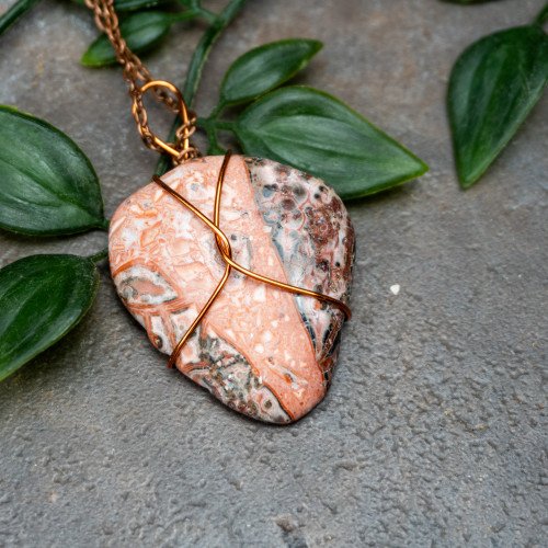 Leopard Skin Jasper Wire Wrap #1
