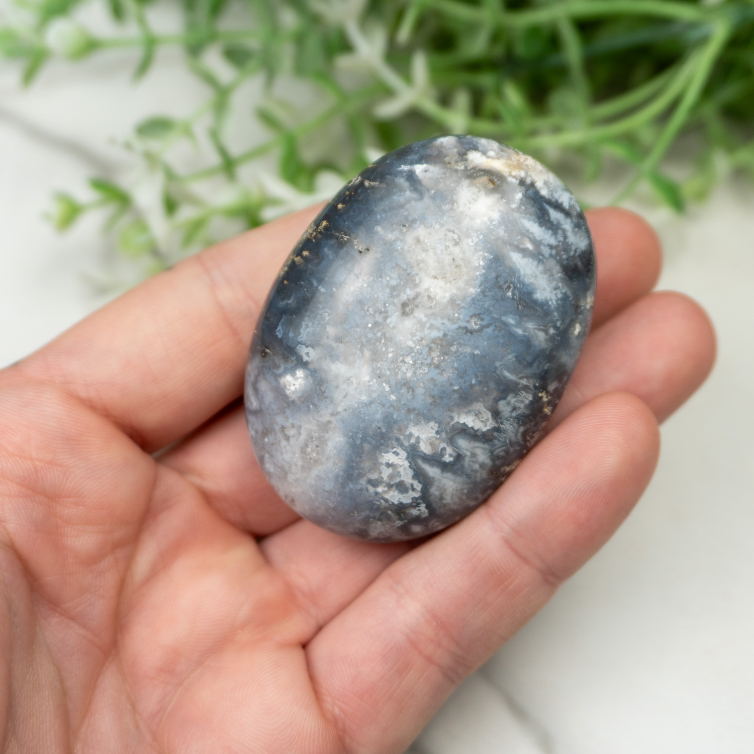 Blue Pacific Agate Palmstone #17