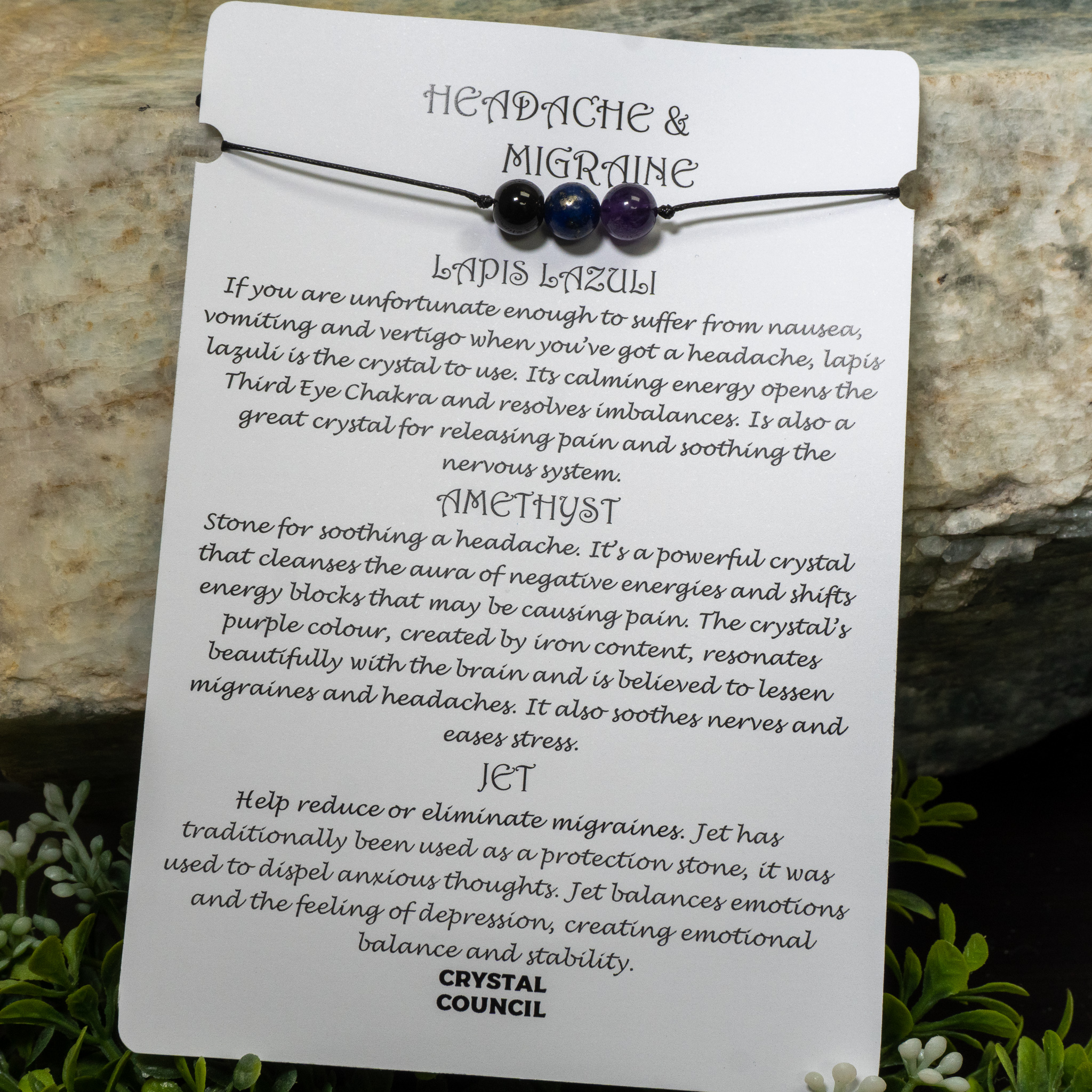 Headache and Migraine Bracelet The Crystal Council