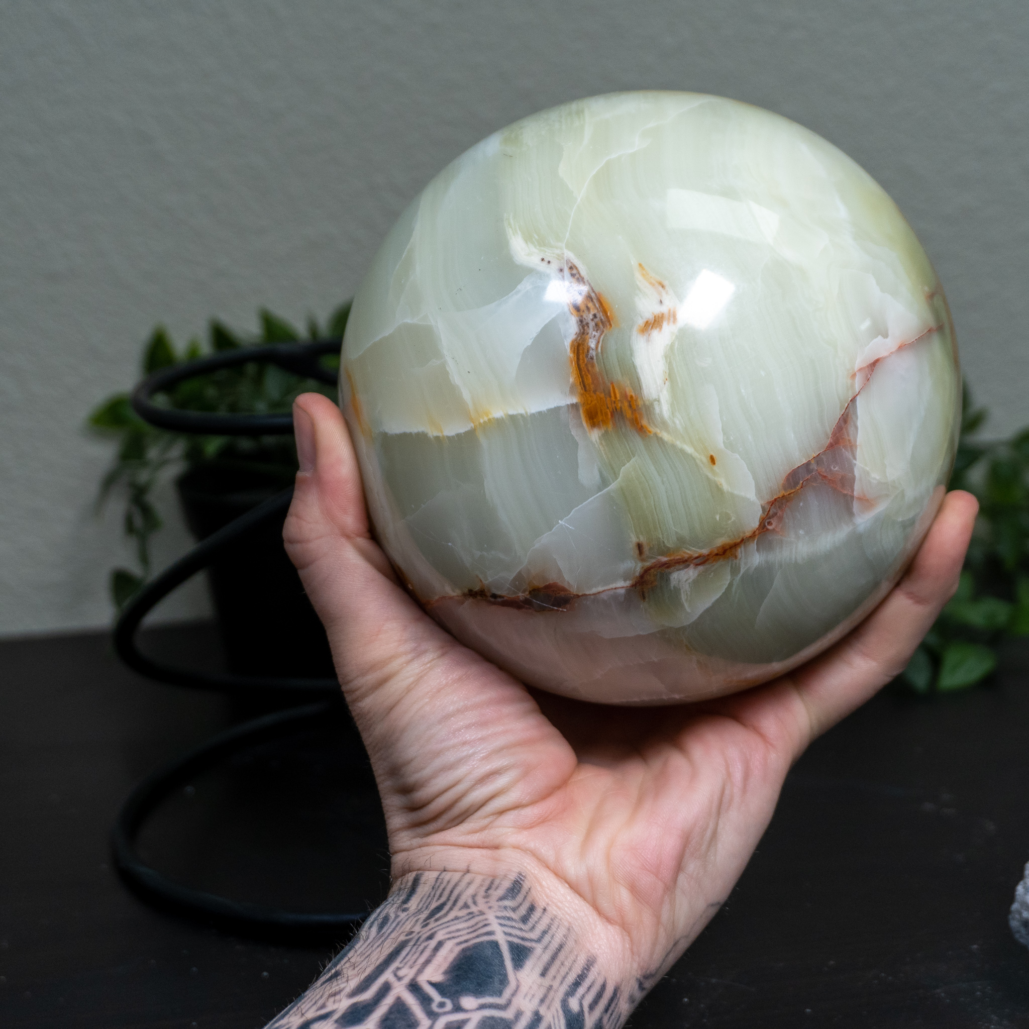 Green Onyx Sphere With Stand The Crystal Council