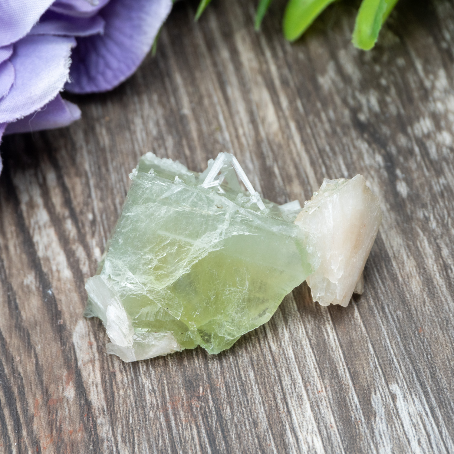 Green Apophyllite with Scolecite and Stilbite #2