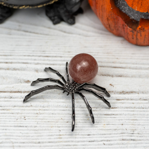 Strawberry Quartz Crystal Spider #1