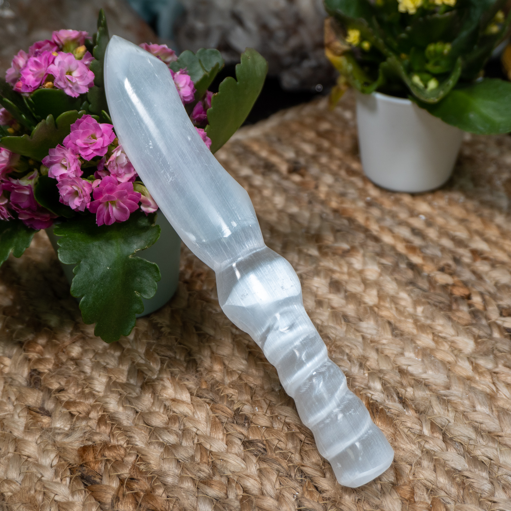 Small Selenite Spiral Dagger