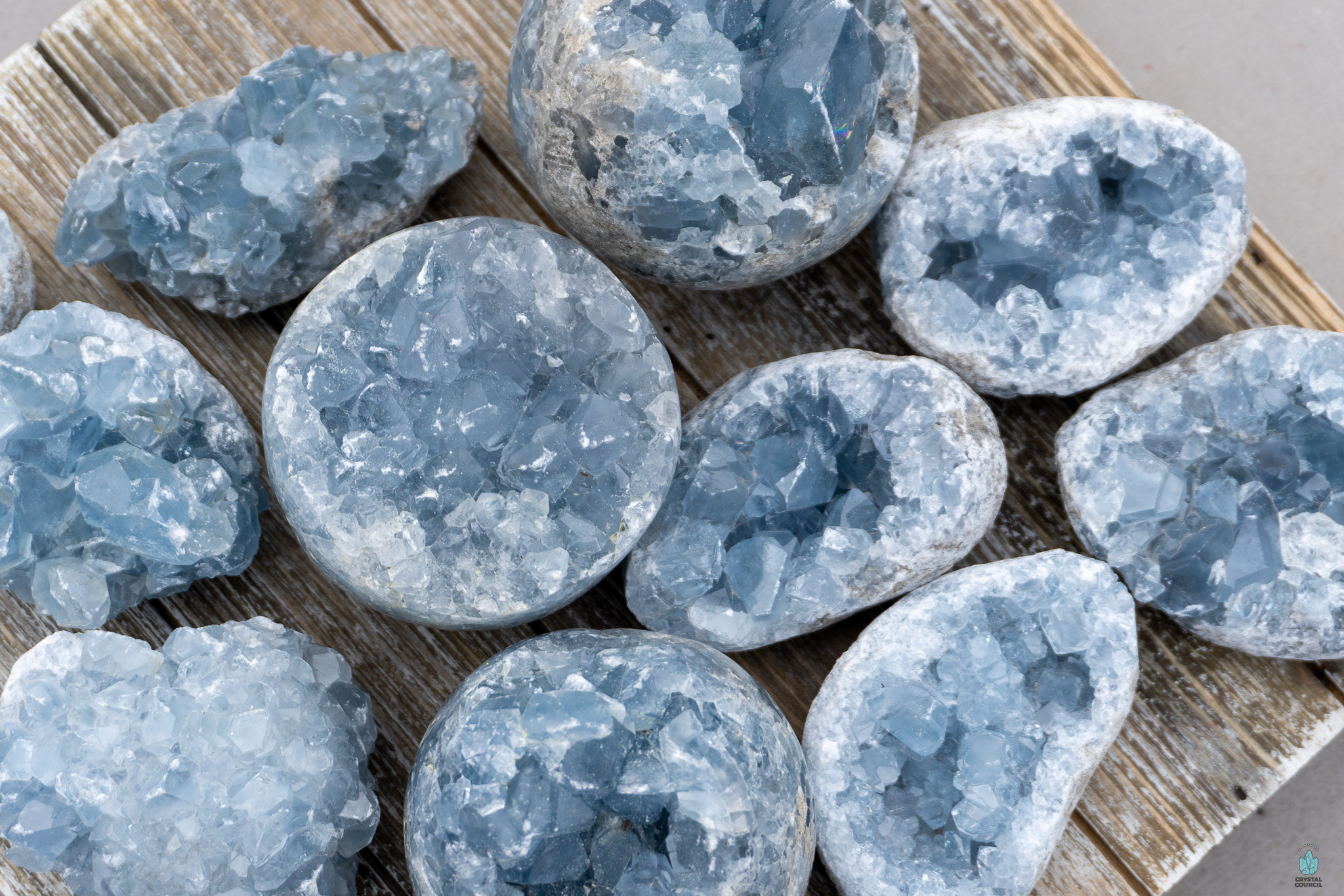Meditation Stone Blue Celestite Crystal Cluster from Madagascar 1/2lb to 1lb 