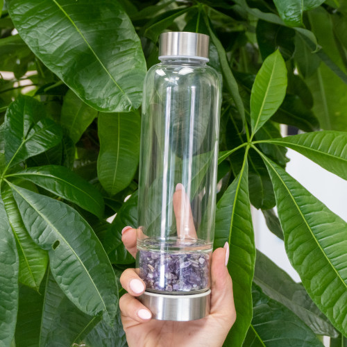 Amethyst Water Bottle With Holder