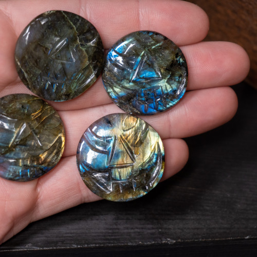 Labradorite Pumpkin Face