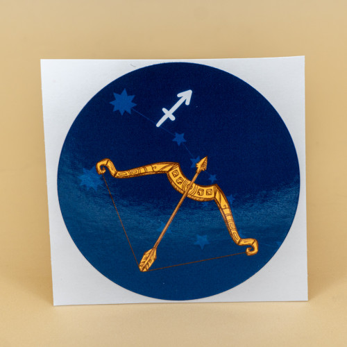 Gold Sagittarius Sticker