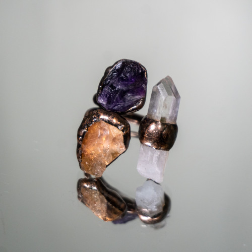 Quartz, Calcite, Fluorite Ring #2