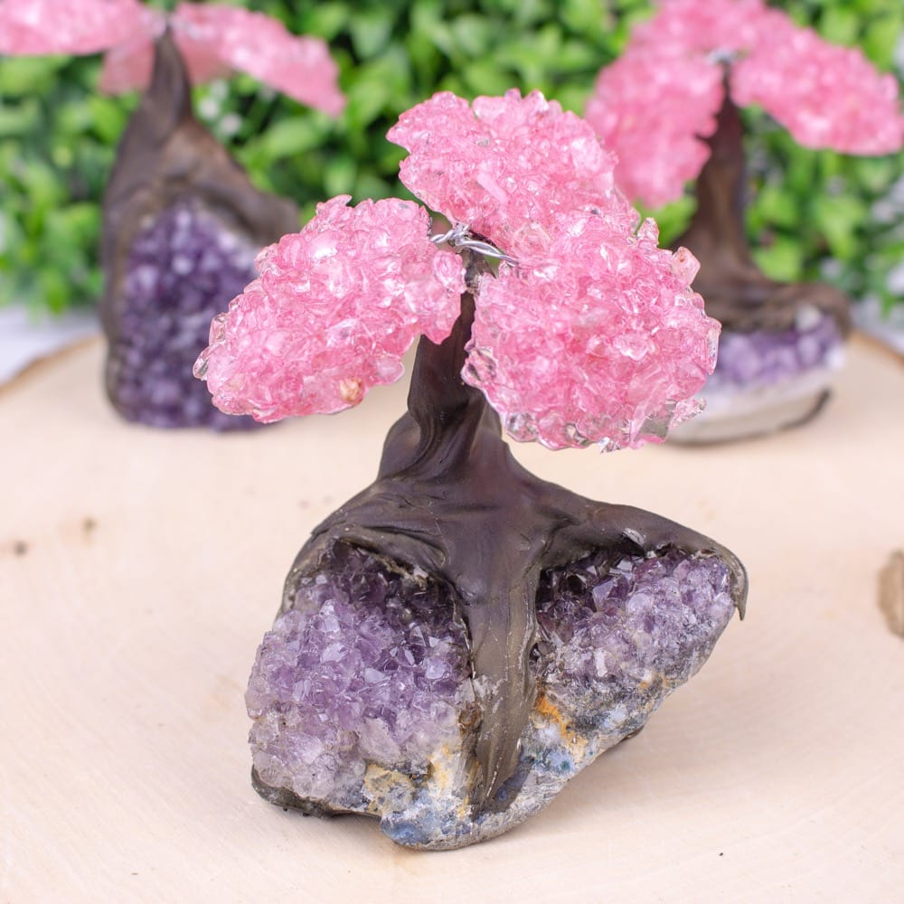 Rose Quartz Amethyst Tree - The Crystal Council