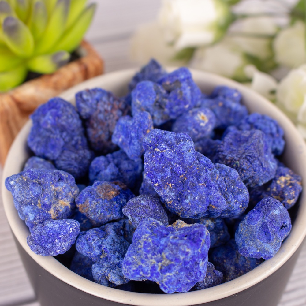 Raw Azurite Blueberries (Morceni, AZ) The Crystal Council