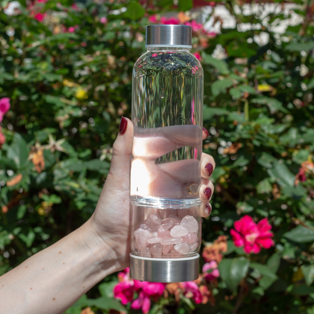 Rose Quartz Charging Waterbottle The Crystal Council